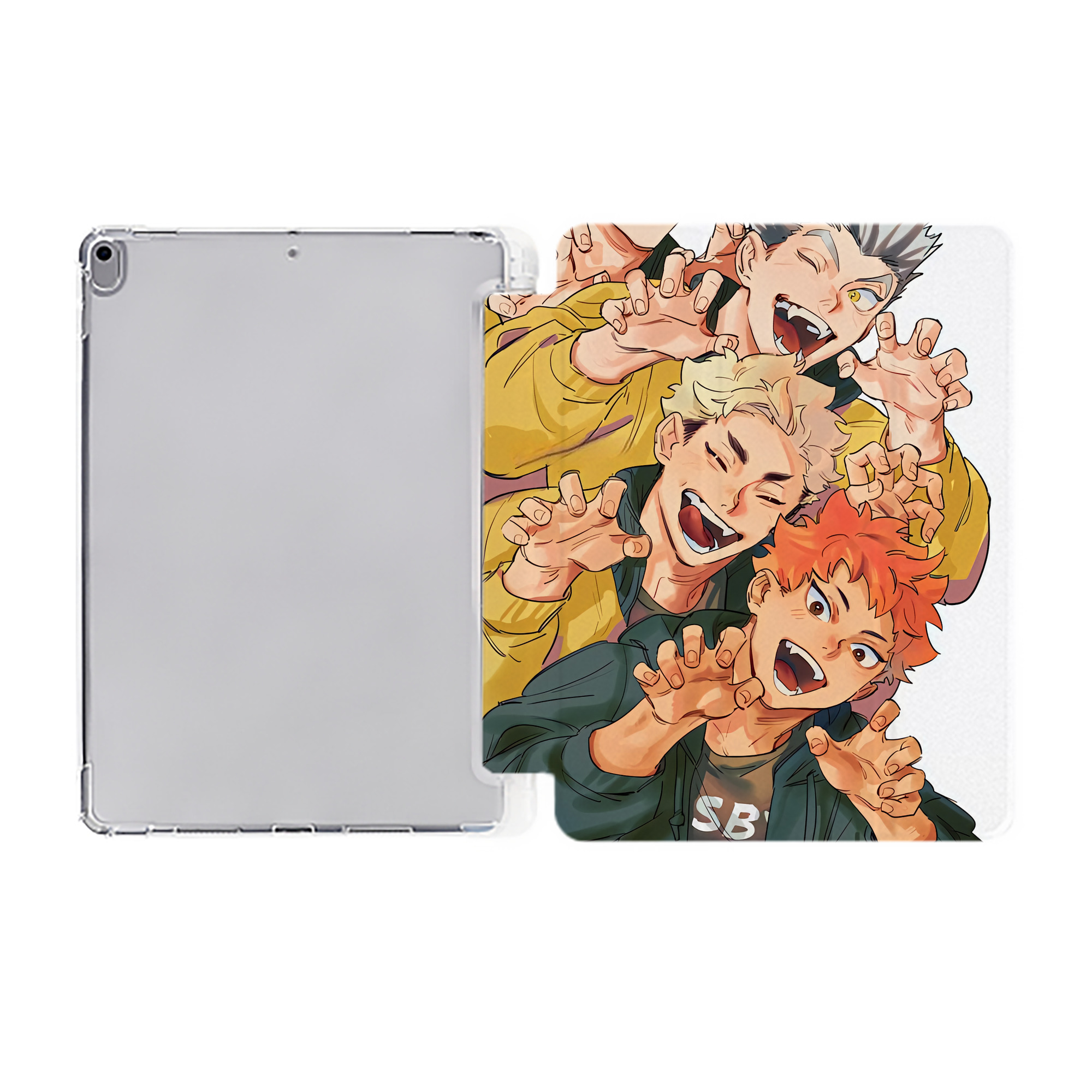 （画像用） ハイキュー!! Haikyu!! IPad ケース ペン収納付き 三つ折りスタンド PUレザー×シリコン 対応機種9.5/10.5/10.9インチ